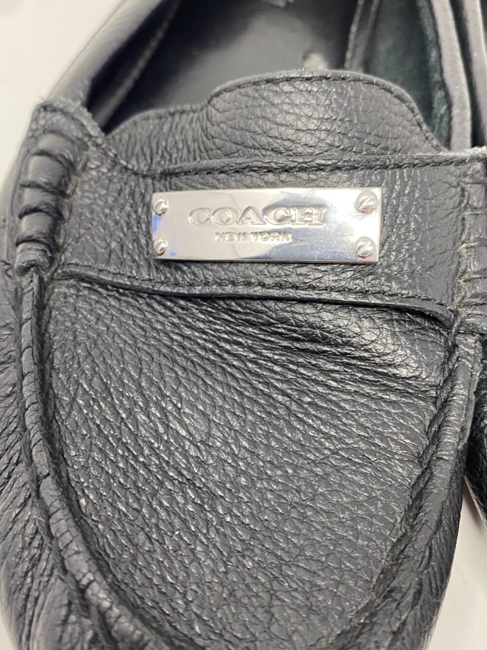 Coach Fredrica Loafers Womens 8.5 B Black Pebbled Leather Driving Flats A5175 - Picture 7 of 11